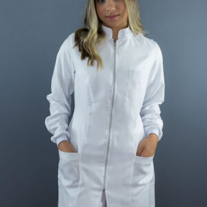 Jaleco Feminino Gola Padre Zipper